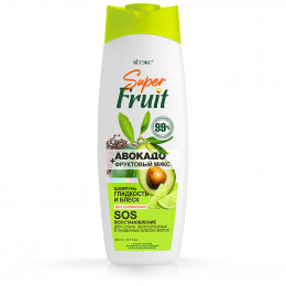 Шампунь Витекс SuperFruit 500мл авокадо+фруктовый микс гладкость и блеск SOS-восстановление без силиконов Шампунь Витекс SuperFruit 500мл авокадо+фруктовый микс гладкость и блеск SOS-восстановление без силиконов